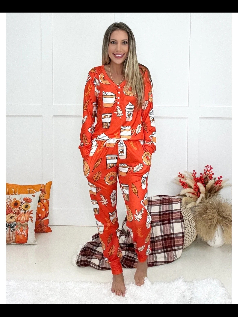 Pumpkin Spice Fall Pajama Set